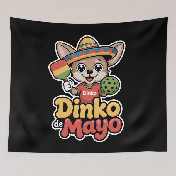 Item preview, Dinko De Mayo: Funny Cinco De Mayo Dog Pickleball Fiesta Party, Cute Chihuahua Cartoon Design designed and sold by NewaveBoutique.