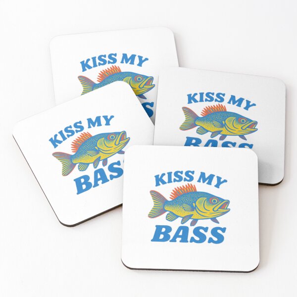 Item preview, Kiss My Bass - Funny Fishing Quote & Retro Bass Fish Illustration designed and sold by HBDStudio.