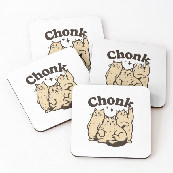 Item preview, The Chonk Cats Trio - Funny Fat Cat Aesthetic Illustration designed and sold by HBDStudio.