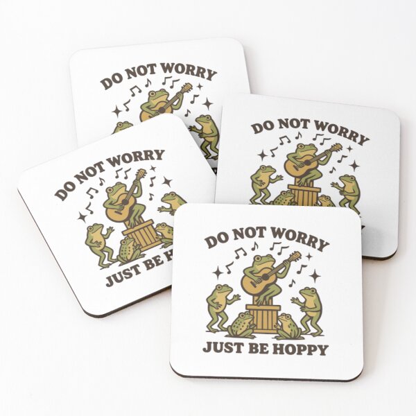Item preview, Do Not Worry Just Be Hoppy - Funny Musical Frog Band Cottagecore Art designed and sold by HBDStudio.