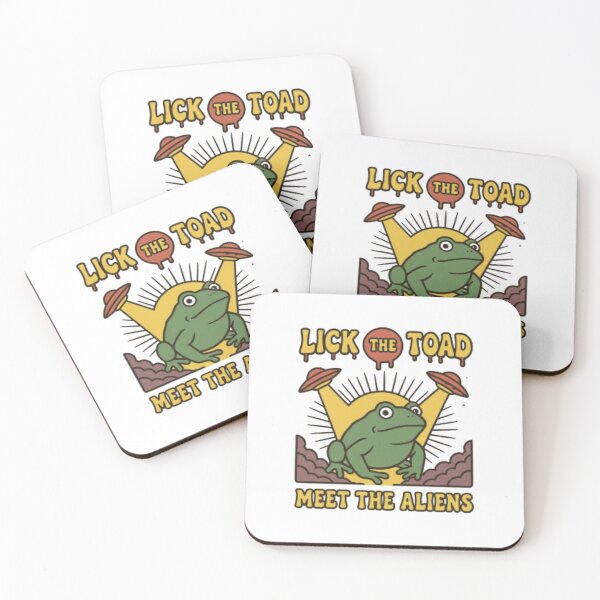 Item preview, Lick The Toad Meet The Aliens - Trippy Retro UFO & Frog Illustration designed and sold by HBDStudio.