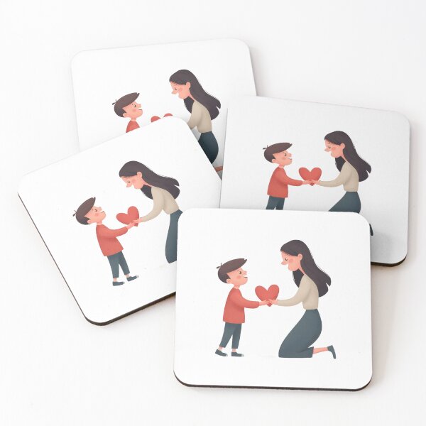 Item preview, Loving Mother and Son Heart Illustration Mother's Day designed and sold by BigStar-Cart.