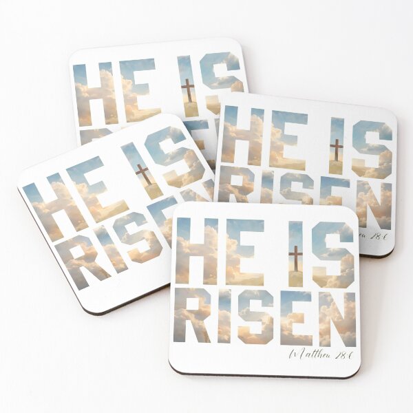 Item preview, He Is Risen Sky Cross Scripture designed and sold by OlyvieArt.