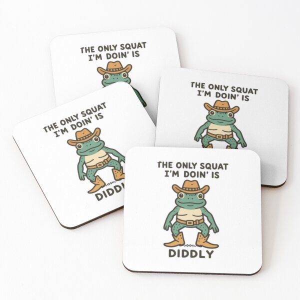 Item preview, The Only Squat I’m Doin’ Is Diddly - Funny Cowboy Frog Pun designed and sold by HBDStudio.