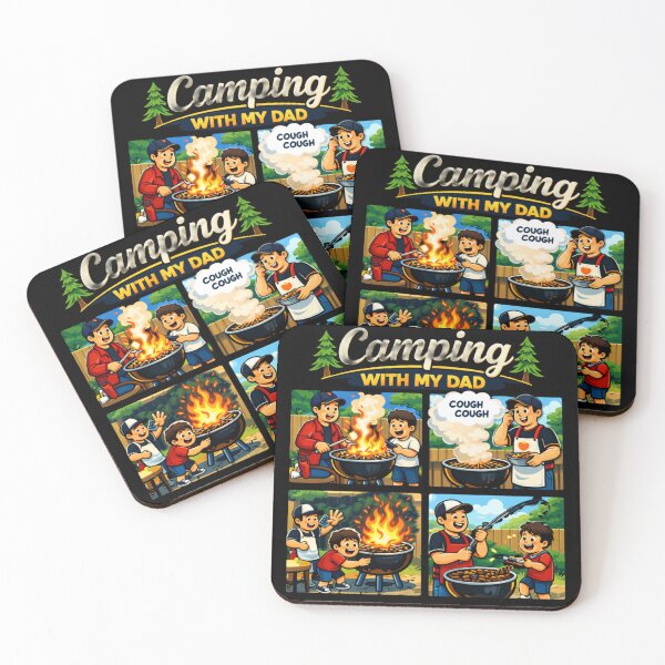 Item preview, Camping With My Dad Shirt Funny Camping Dad Shirt Colorful Cartoon Outdoors Shirt Father’s Day Gift Dad Camping Humor Shirt designed and sold by TKOprintdesigns.