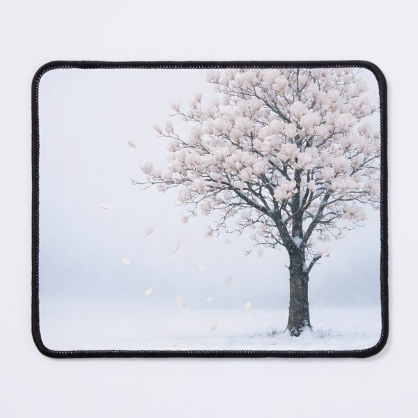 Item preview, Magnolia Tree in Snow – Frozen Blossom Minimalist Fine Art | Climate Paradox Nature Wall Art designed and sold by frankseebald.