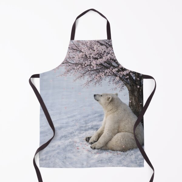 Item preview, Polar Bear Under Cherry Blossoms – Snow Sakura Minimalist Fine Art | Climate Paradox Nature Wall Art designed and sold by frankseebald.