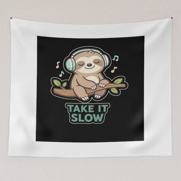 Item preview, Cute sloth - take it slow, asthetic chill vibe sticker designed and sold by ZenGrowth4.