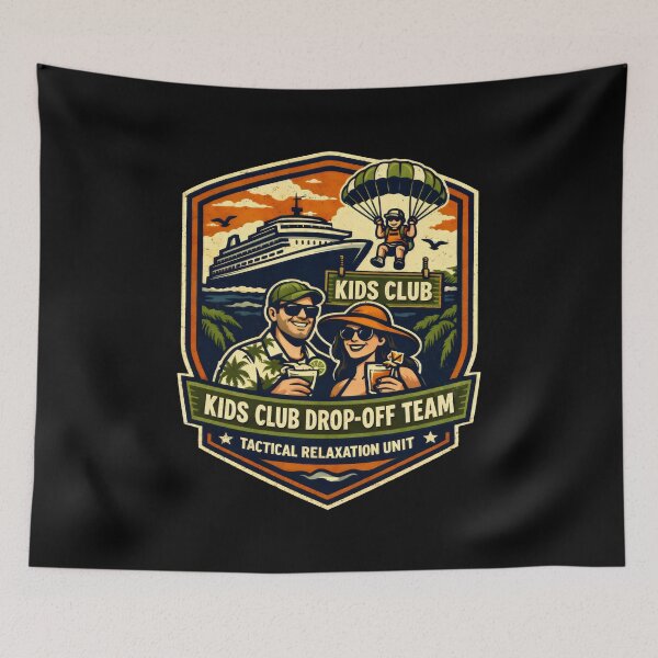 Item preview, Kids Club Drop-Off Team Cruise Travel Parental Humour designed and sold by SplashTastic.
