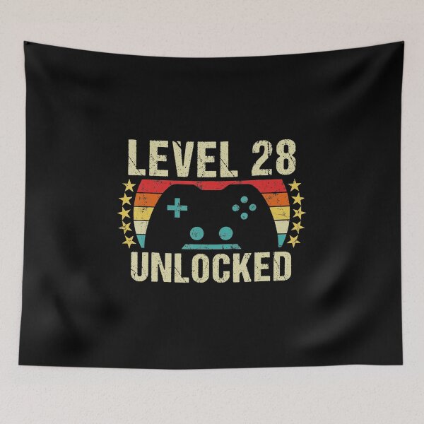 Item preview, Level 28 Unlocked Gamer Birthday Vintage Style  designed and sold by FGTV2021.