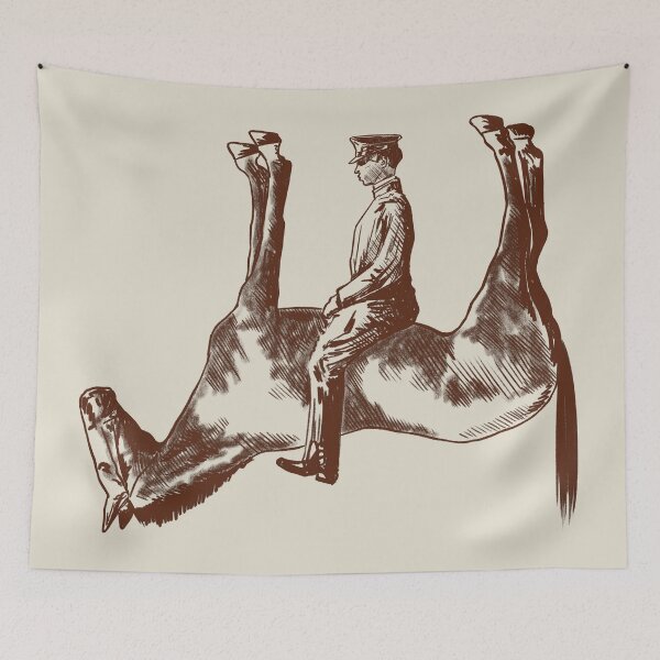Item preview, Upside Down Horse Rider - Surreal Art - hand-drawn designed and sold by ZERO-MIND.