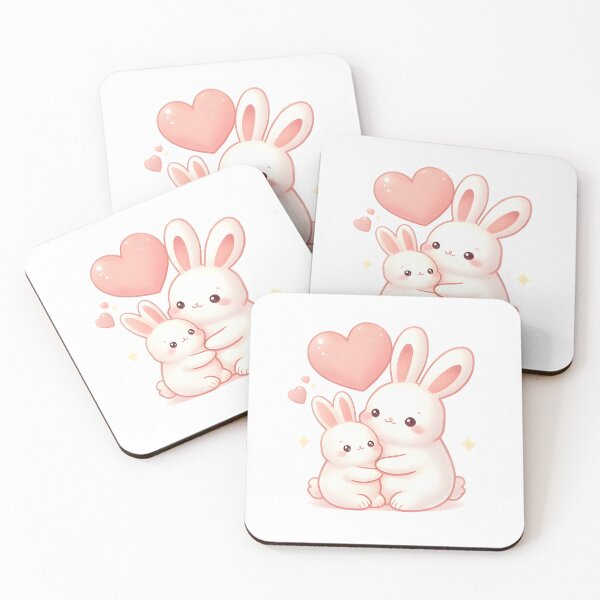 Item preview, Kawaii Mama Bunny & Baby Snuggles – Cute Mother’s Day Bunny Art, Pastel Hugging Rabbits, Adorable Kawaii Animal Illustration designed and sold by SmartyWonders.
