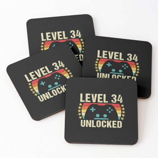 Item preview, Level 34 Unlocked Gamer Birthday Vintage Style  designed and sold by FGTV2021.