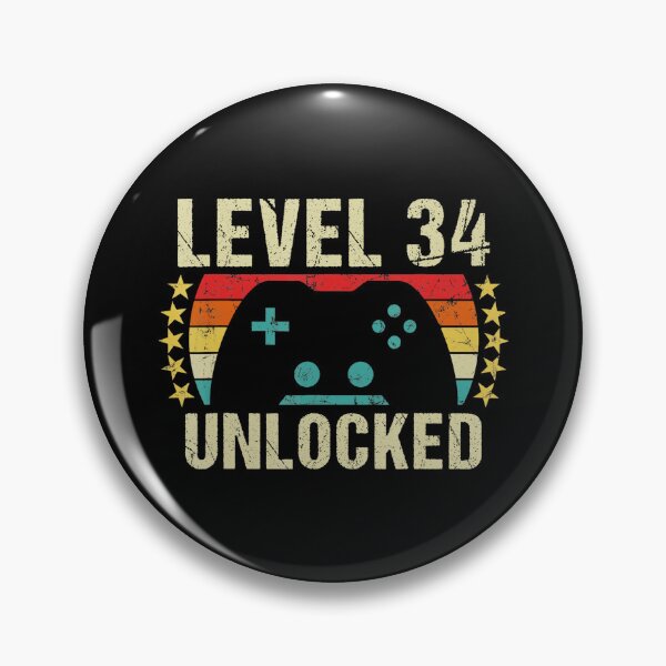 Item preview, Level 34 Unlocked Gamer Birthday Vintage Style  designed and sold by FGTV2021.