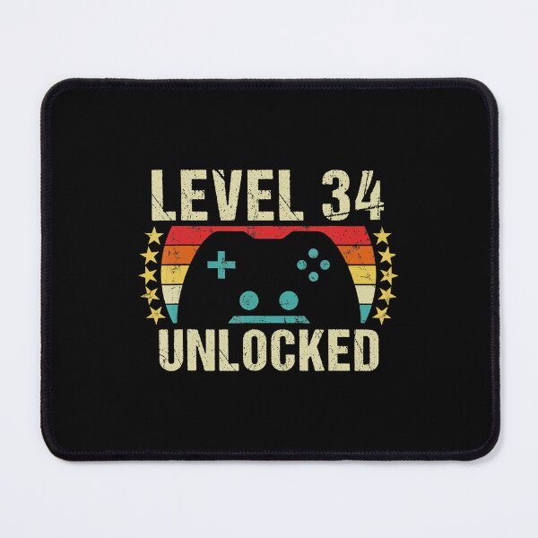 Item preview, Level 34 Unlocked Gamer Birthday Vintage Style designed and sold by FGTV2021.