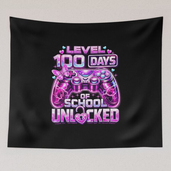 Item preview, Level 100 Unlocked Girls Gamer 100 Days of School  designed and sold by FGTV2021.