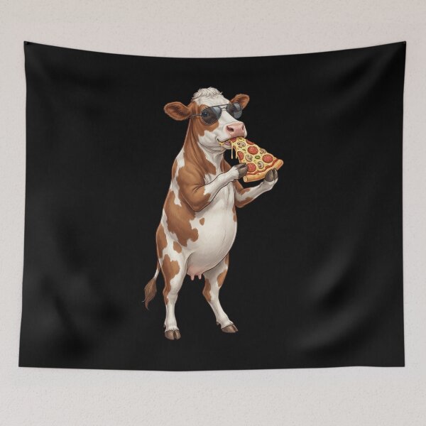 Item preview, Funny Cow Eating Pizza Animal Lover designed and sold by TerryConnells.