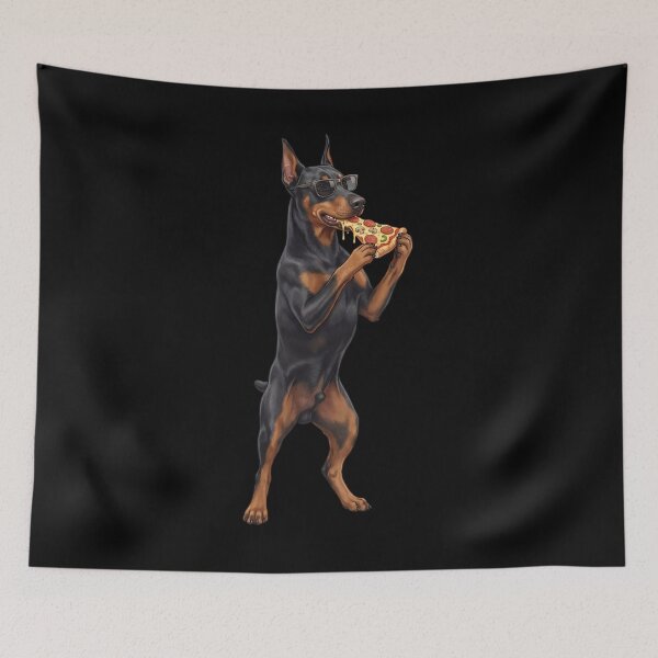 Item preview, Funny Doberman Pinscher Eating Pizza Dog Mom Dad Lover designed and sold by TerryConnells.
