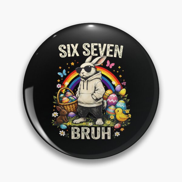 Item preview, Six Seven Bruh Easter Shirt | Cool Rainbow Rabbit Sunglasses Tee | Funny 6th 7th Birthday Outfit | Spring Animal Graphic T-Shirt designed and sold by OlyvieArt.