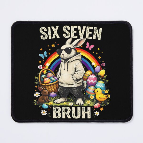 Item preview, Six Seven Bruh Easter Shirt | Cool Rainbow Rabbit Sunglasses Tee | Funny 6th 7th Birthday Outfit | Spring Animal Graphic T-Shirt designed and sold by OlyvieArt.
