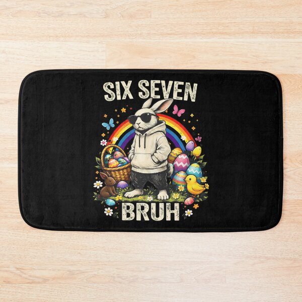 Item preview, Six Seven Bruh Easter Shirt | Cool Rainbow Rabbit Sunglasses Tee | Funny 6th 7th Birthday Outfit | Spring Animal Graphic T-Shirt designed and sold by OlyvieArt.
