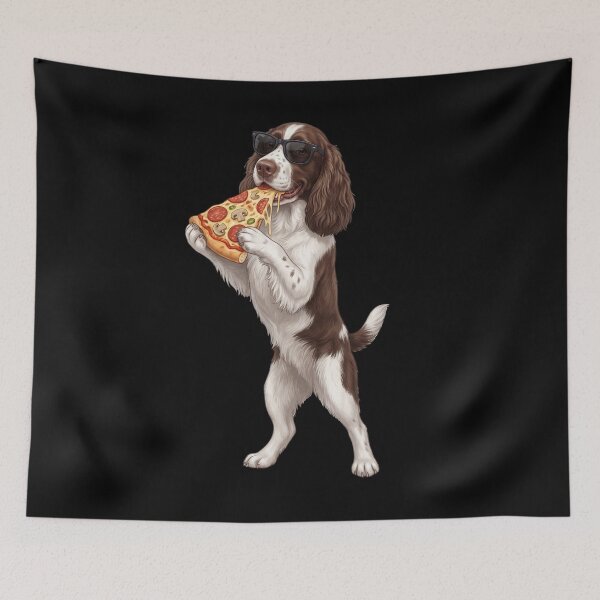 Item preview, Funny English Springer Spaniel Eating Pizza Dog Mom Dad Lover designed and sold by TerryConnells.