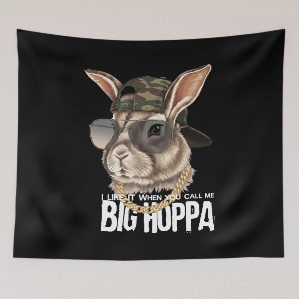 Item preview, Big Hoppa Rabbit T-Shirt Funny Hip Hop Tee Animal in Sunglasses Camo Hat Gold Chain Rap Music Gift designed and sold by OlyvieArt.