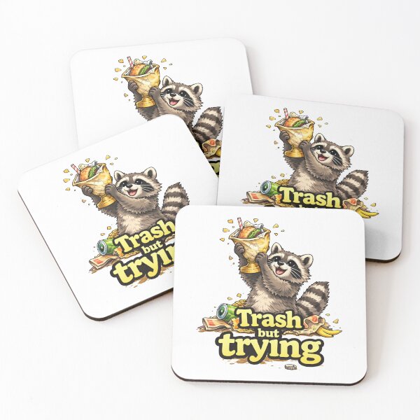 Item preview, Trash but Trying Raccoon Sticker designed and sold by MonkiFlipp.