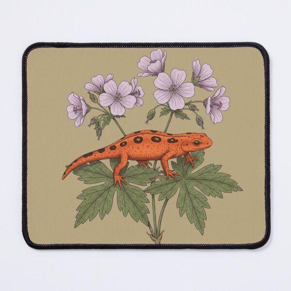 Item preview, Red Spotted Newt Eastern Newt Red Eft with Wild Geranium designed and sold by BirdsnStuff.
