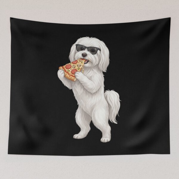Item preview, Funny Maltese Eating Pizza Dog Mom Dad Lover designed and sold by TerryConnells.