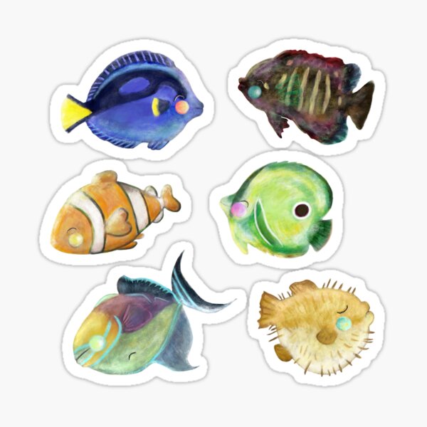 Artikel-Vorschau von Wee Animals Set 7 – Tropische Fische, designt und verkauft von LittleCloudShop.