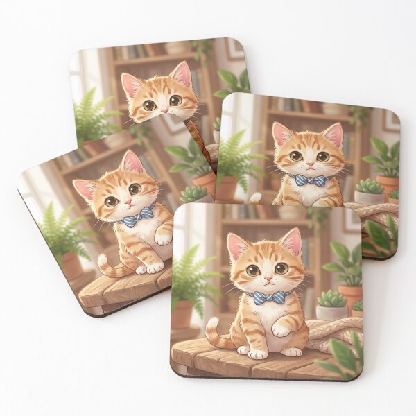 Item preview, Cute Ginger Kitten with Blue Bow Tie designed and sold by Pulp-Peel.