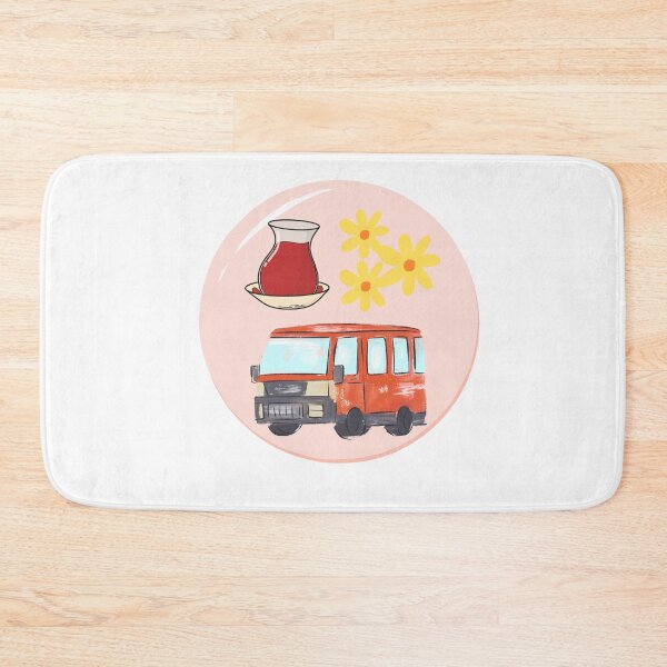 Item preview, Retro Turkish Service Van and Tea Glass Flat Illustration | Nostalgic Travel Art designed and sold by Atlasoloji.