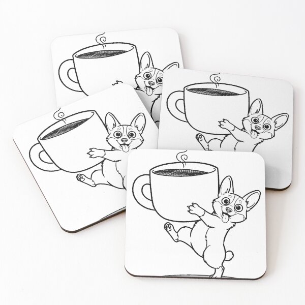 Item preview, Happy Corgi Carrying Giant Hot Coffee Cup designed and sold by PholPol1959.