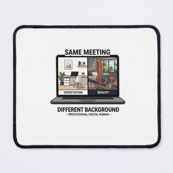 Item preview, Funny Remote Work Design – Same Meeting Different Background, Work From Home Humor, Digital Nomad Joke, Expectation vs Reality Sticker PNG designed and sold by ZYNORAworld.