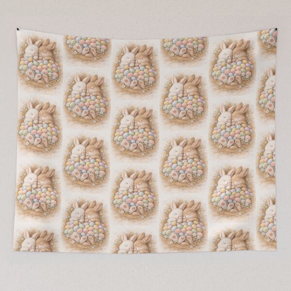 Item preview, Sleeping Easter Bunnies – Cute Pastel Bunny Watercolour Art designed and sold by inspired-works.