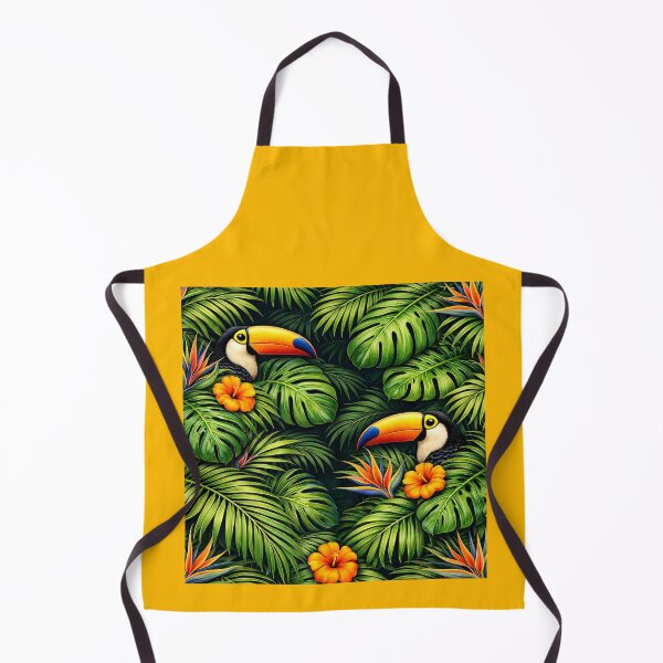 Item preview, Tropical Toucan Jungle Pattern | Exotic Leaves & Orange Hibiscus Flowers | Vibrant Rainforest Bird Design | Botanical Summer Art designed and sold by TheSlowShore.