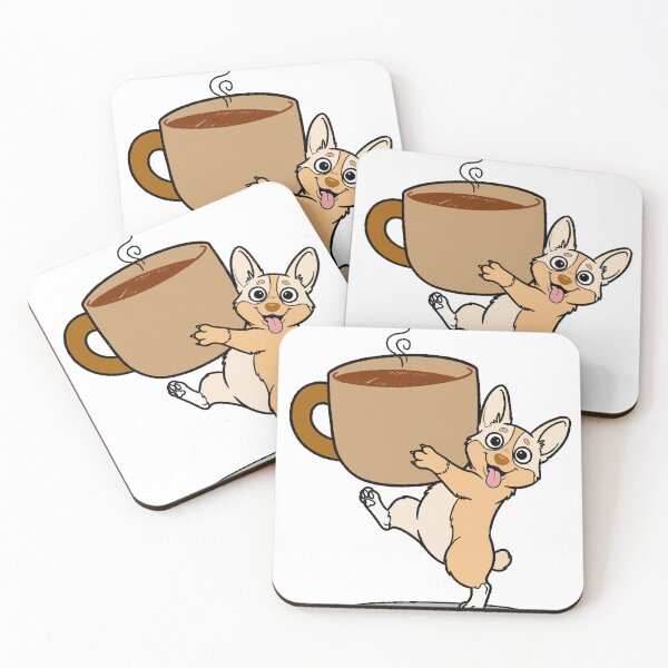 Item preview, Happy Corgi Carrying Giant Hot Coffee Cup designed and sold by PholPol1959.