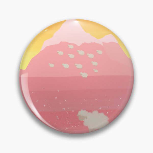Item preview, Whimsical Pink Mountains & Cute Sheep designed and sold by Atlasoloji.