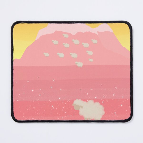 Item preview, Whimsical Pink Mountains & Cute Sheep designed and sold by Atlasoloji.