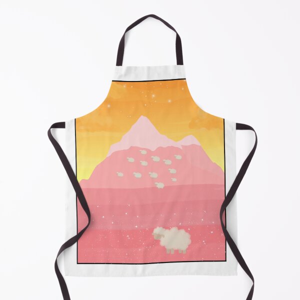 Item preview, Whimsical Pink Mountains & Cute Sheep designed and sold by Atlasoloji.