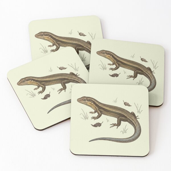 Item preview, Western Skink with Grass and Fallen Leaves designed and sold by BirdsnStuff.