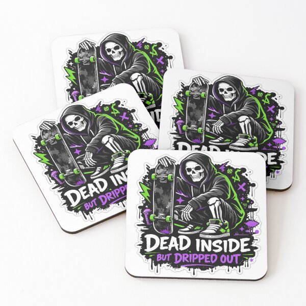 Item preview, Dead Inside But Dripped Out Skeleton Skateboard Sticker – Streetwear Aesthetic Graphic . designed and sold by ZenGrowth4.
