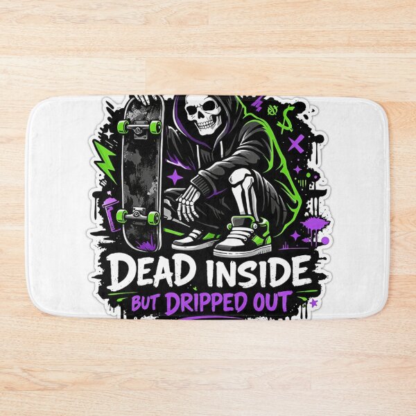 Item preview, Dead Inside But Dripped Out Skeleton Skateboard Sticker – Streetwear Aesthetic Graphic . designed and sold by ZenGrowth4.