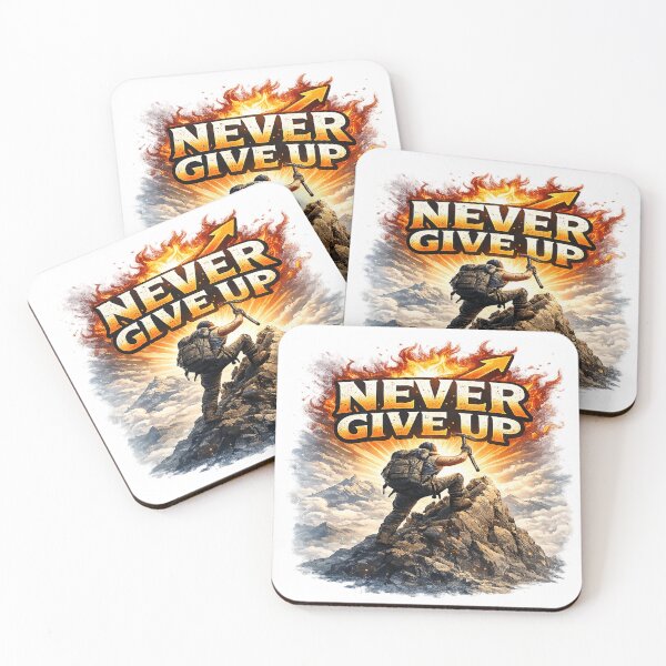 Item preview, Never Give Up Mountain Climber Design designed and sold by DAXIFY.