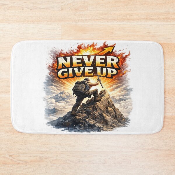 Item preview, Never Give Up Mountain Climber Design designed and sold by DAXIFY.