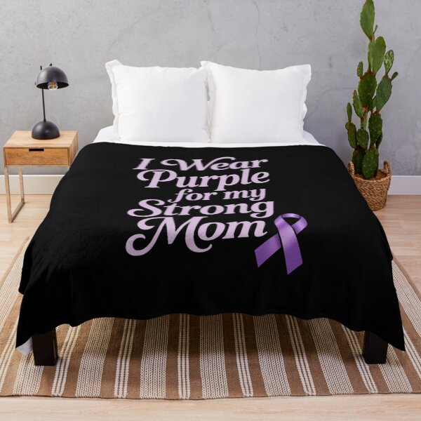 Item preview, I wear Purple For My Strong Mom Pancreatic Cancer Awareness and Support designed and sold by IdunayaStore.