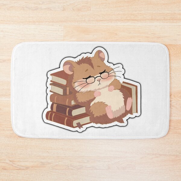 Item preview, Sleepy Reading Hamster Sticker – Cute Bookworm Hamster Napping on Books Kawaii Aesthetic designed and sold by pn_terest.
