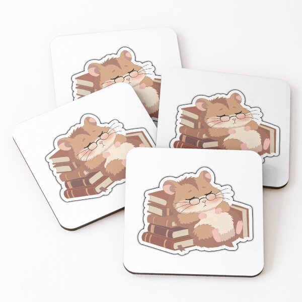 Item preview, Sleepy Reading Hamster Sticker – Cute Bookworm Hamster Napping on Books Kawaii Aesthetic designed and sold by pn_terest.