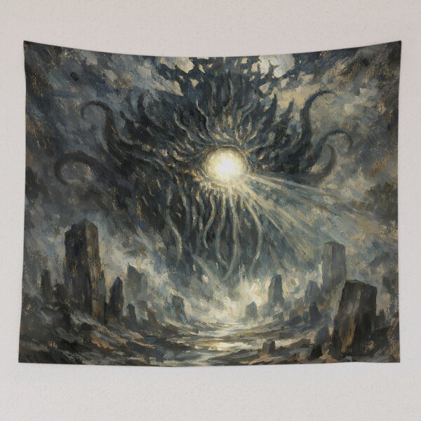 Item preview, Eldritch Awakening – Cosmic Horror Entity Over a Ruined World designed and sold by cr6zym1nd.